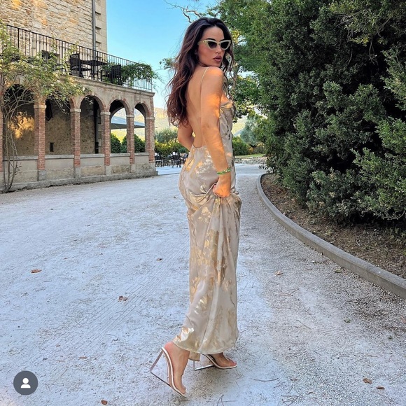 RARE METALLIC PRINT SLIP DRESS - Picture 4 of 17